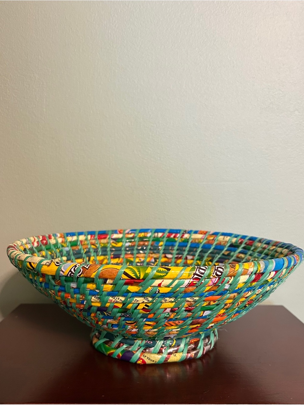 🍀Large Colorful Handwoven Decorative Bowl - Multicolor